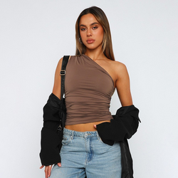 Aria One-Shoulder Ruched Top