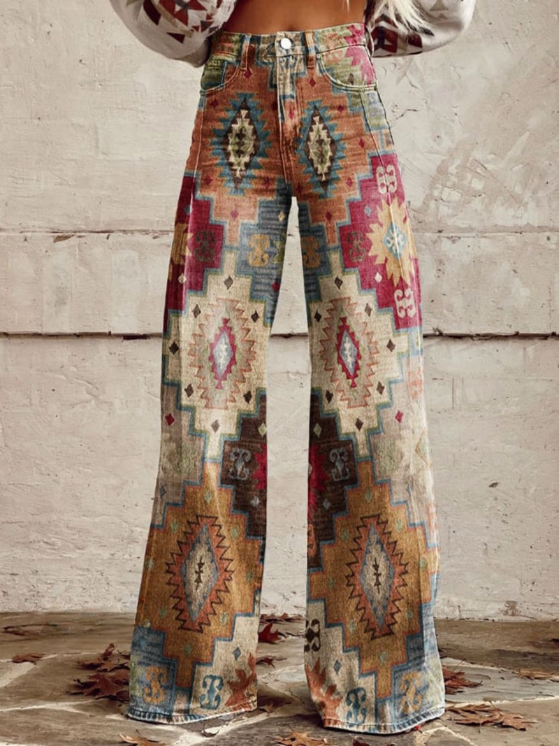 LÉA | Elegante en Moderne Retro Chevron Broek