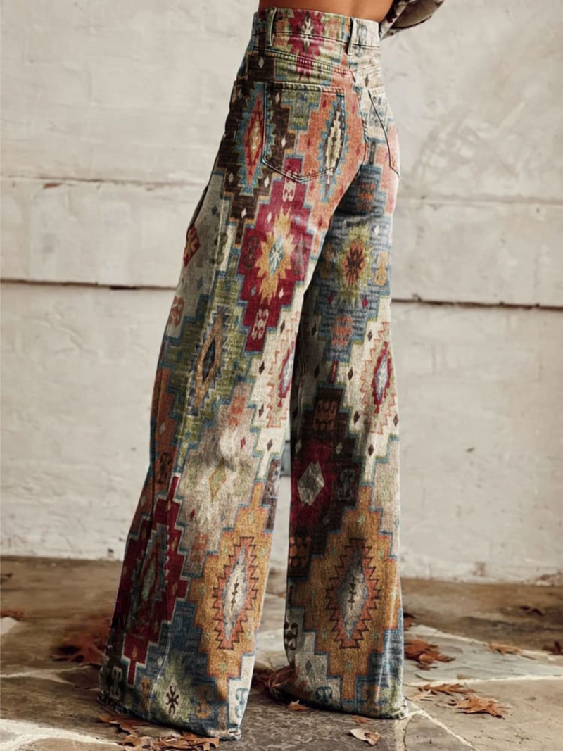 LÉA | Elegante en Moderne Retro Chevron Broek