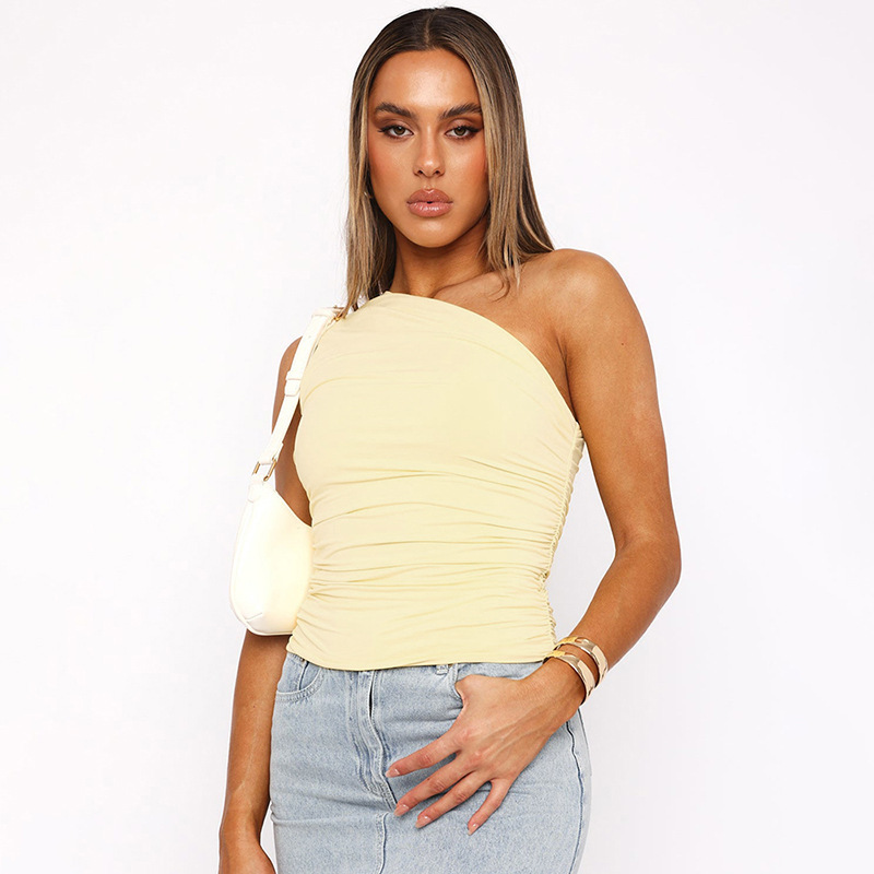 Aria One-Shoulder Ruched Top