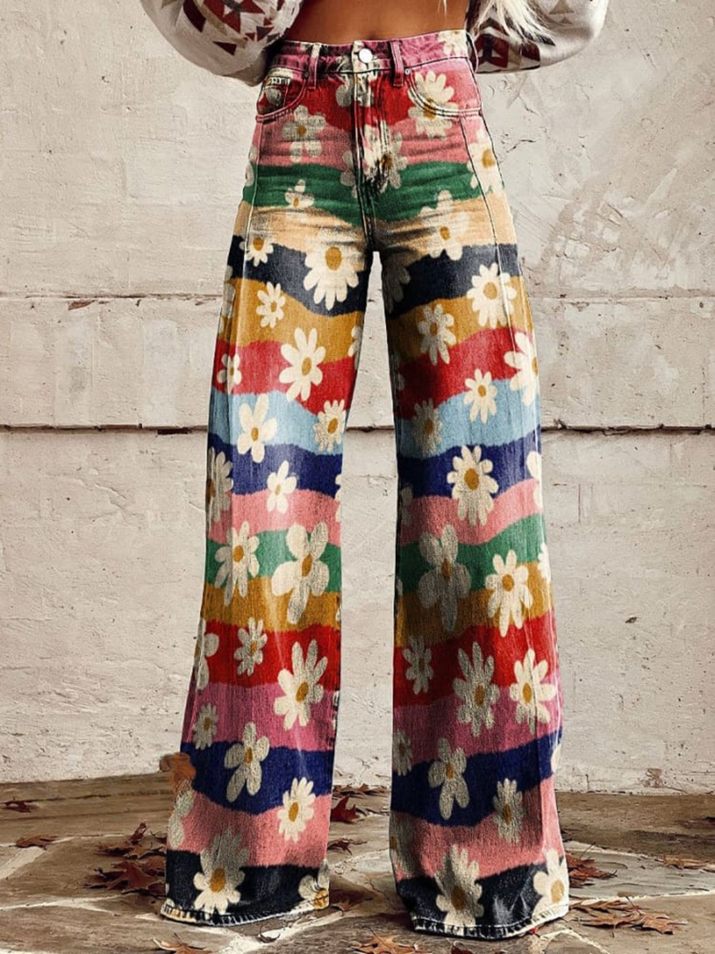LÉON | Elegante en Comfortabele Retro Bloemenbroek