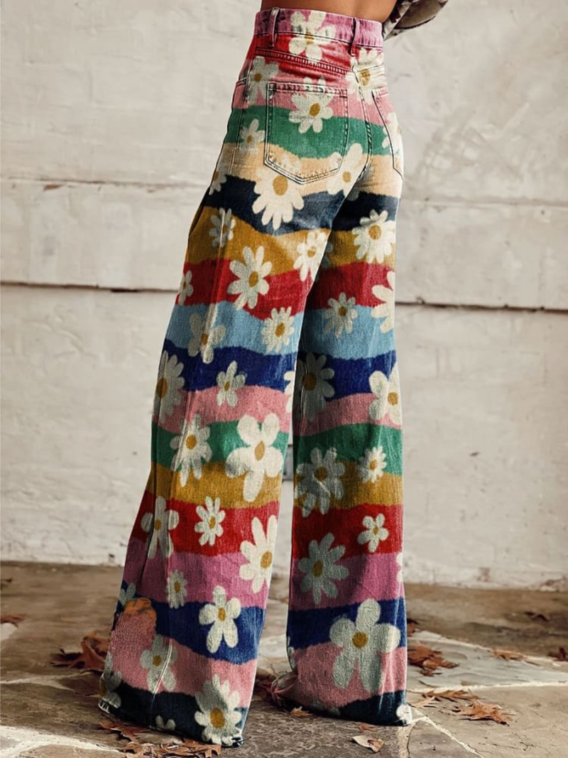 LÉON | Elegante en Comfortabele Retro Bloemenbroek