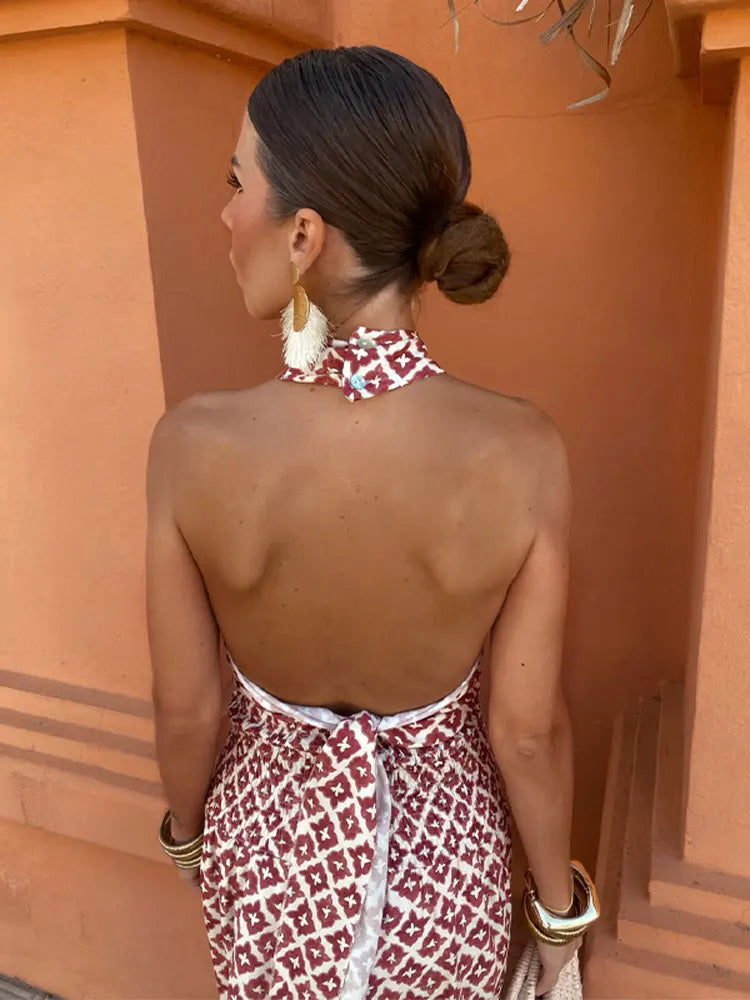 Mickay – Stijlvolle Schouderloze Midi-jurk met Rimpeldetails
