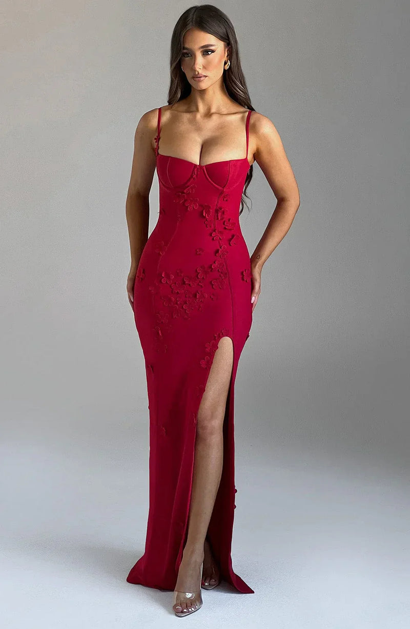 nevaé Floral Appliqué Maxi Dress