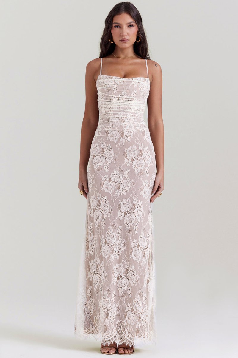 nevaé Shoulder-On Floral Lace Maxi Dress